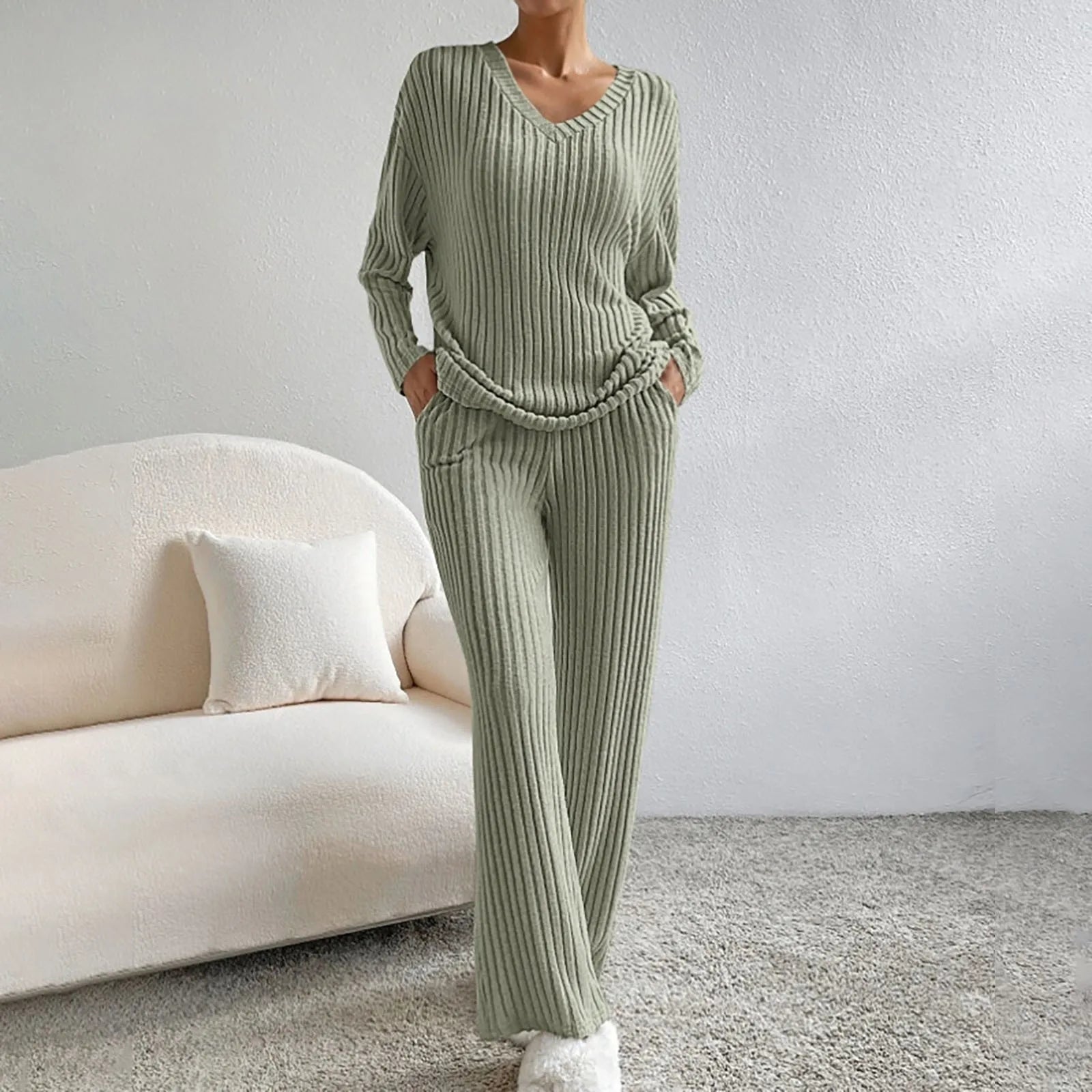 lavelle| Mysig Stickad Lounge Set
