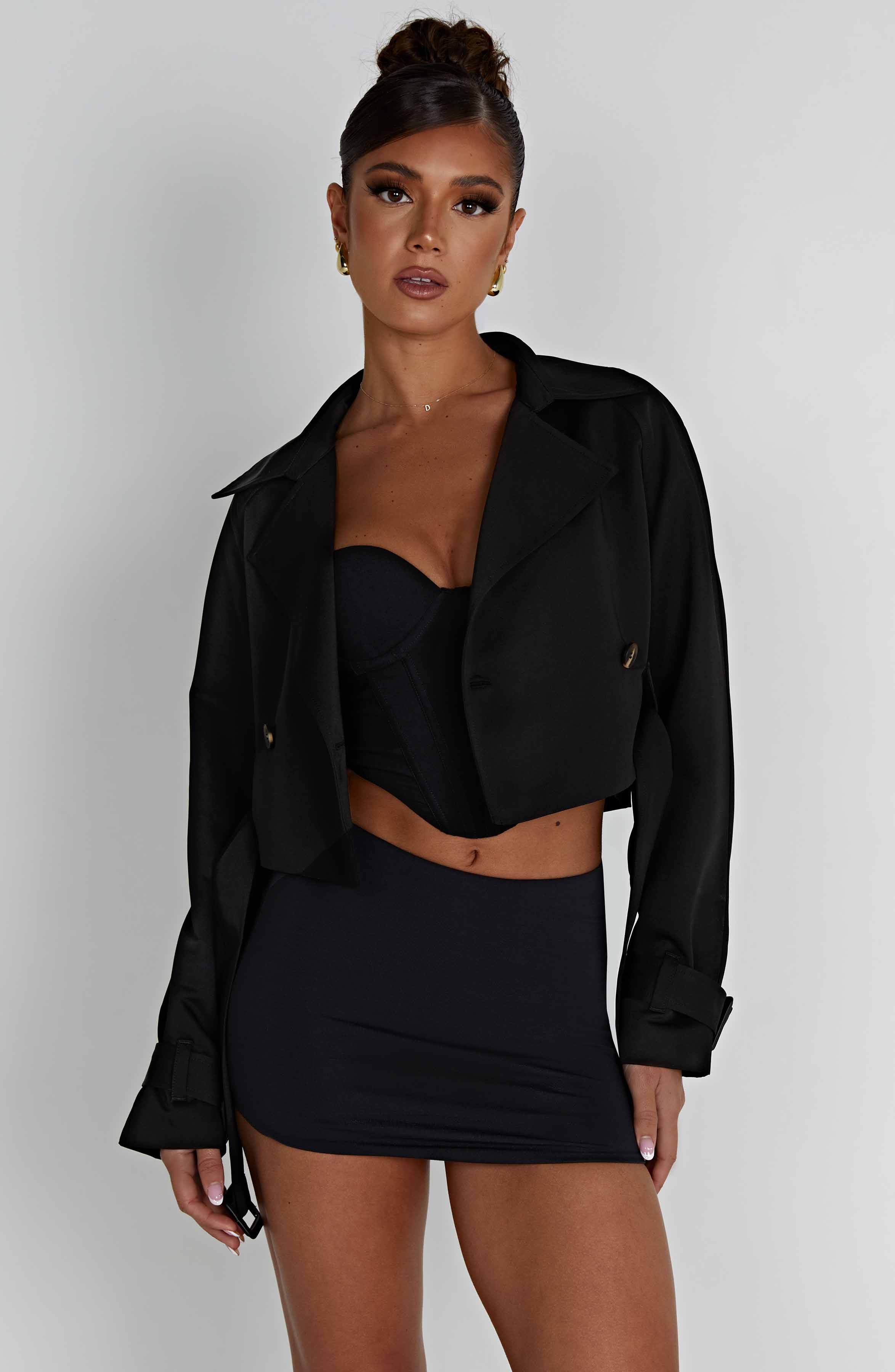 Caprice Beskuren Trenchcoat - Svart