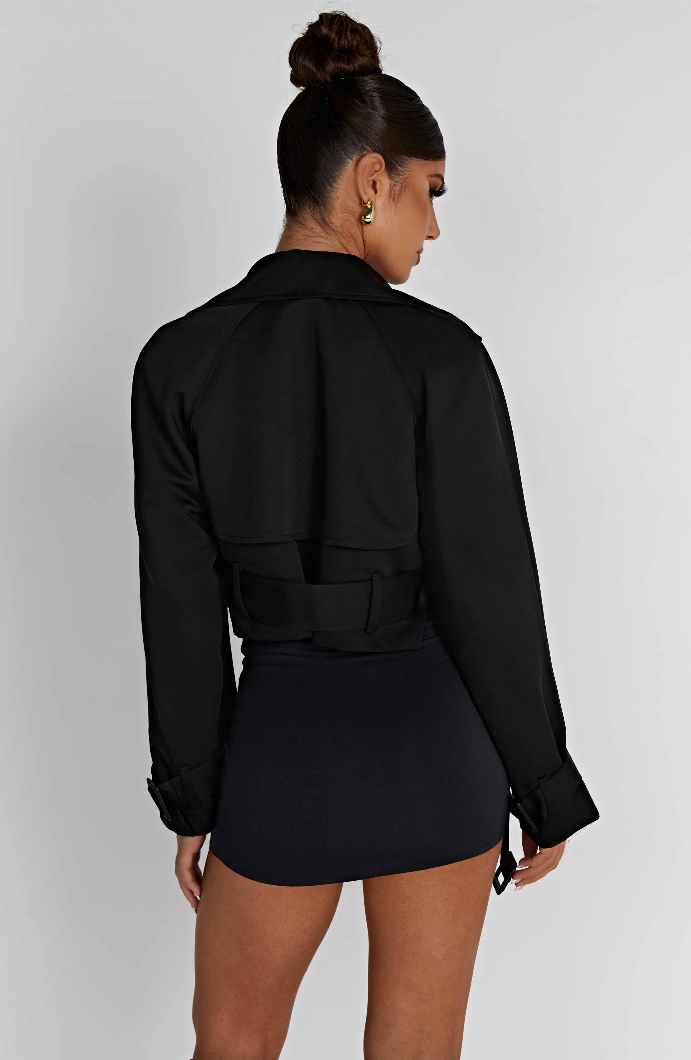 Caprice Beskuren Trenchcoat - Svart