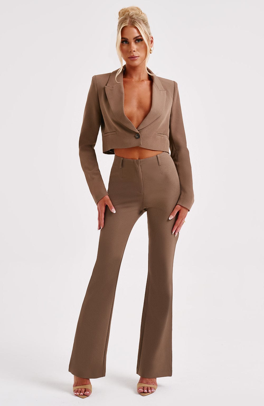 Darci Cropped Kavaj - Mocha