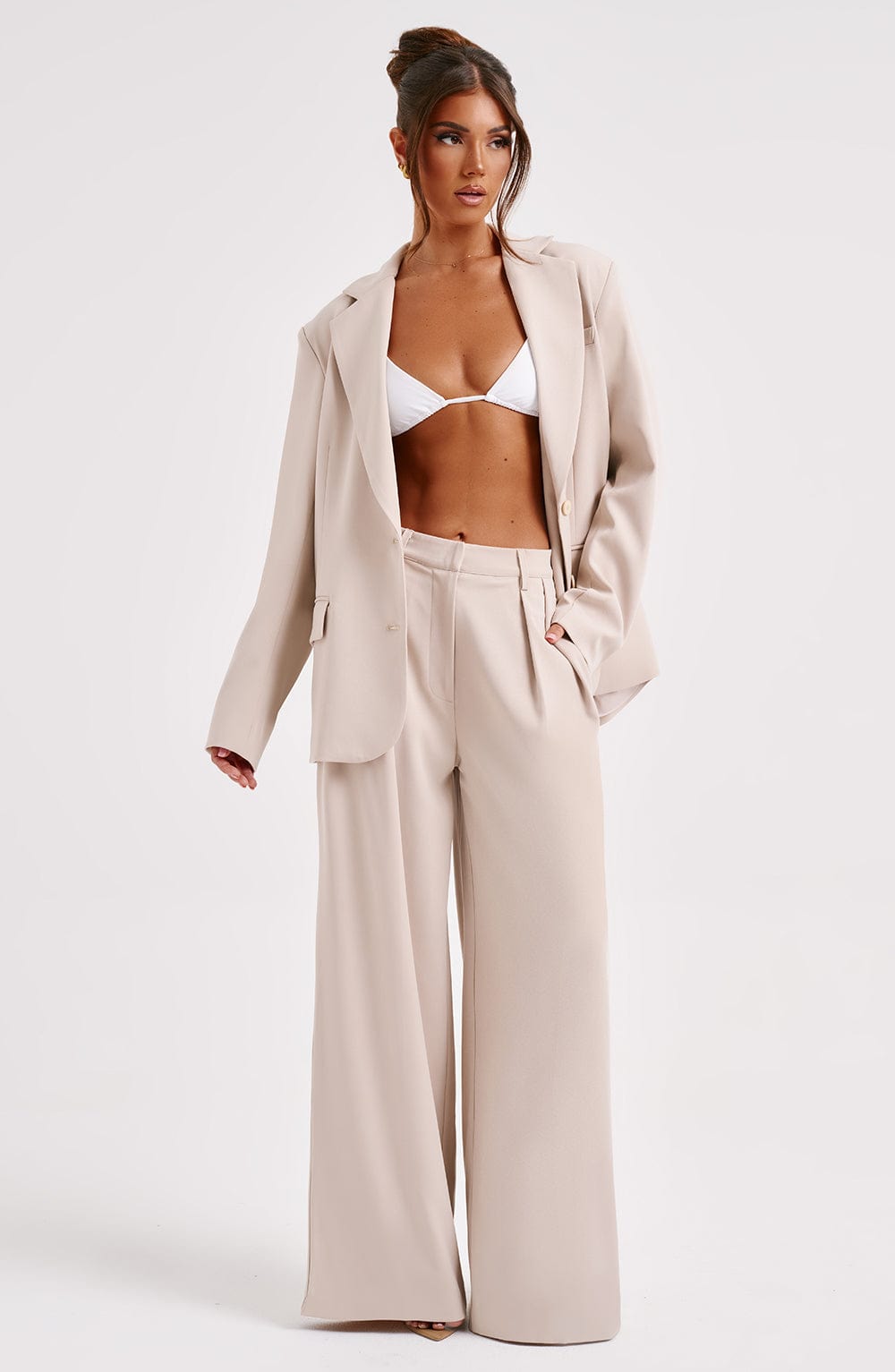 Noa Oversized Kostymkavaj - Beige