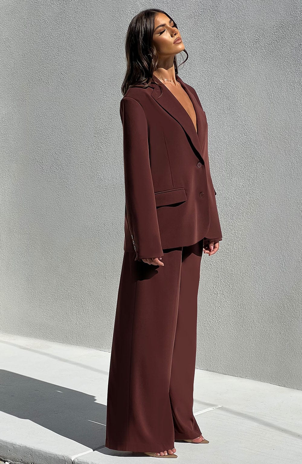 Noa Oversized Kostymkavaj - Brun