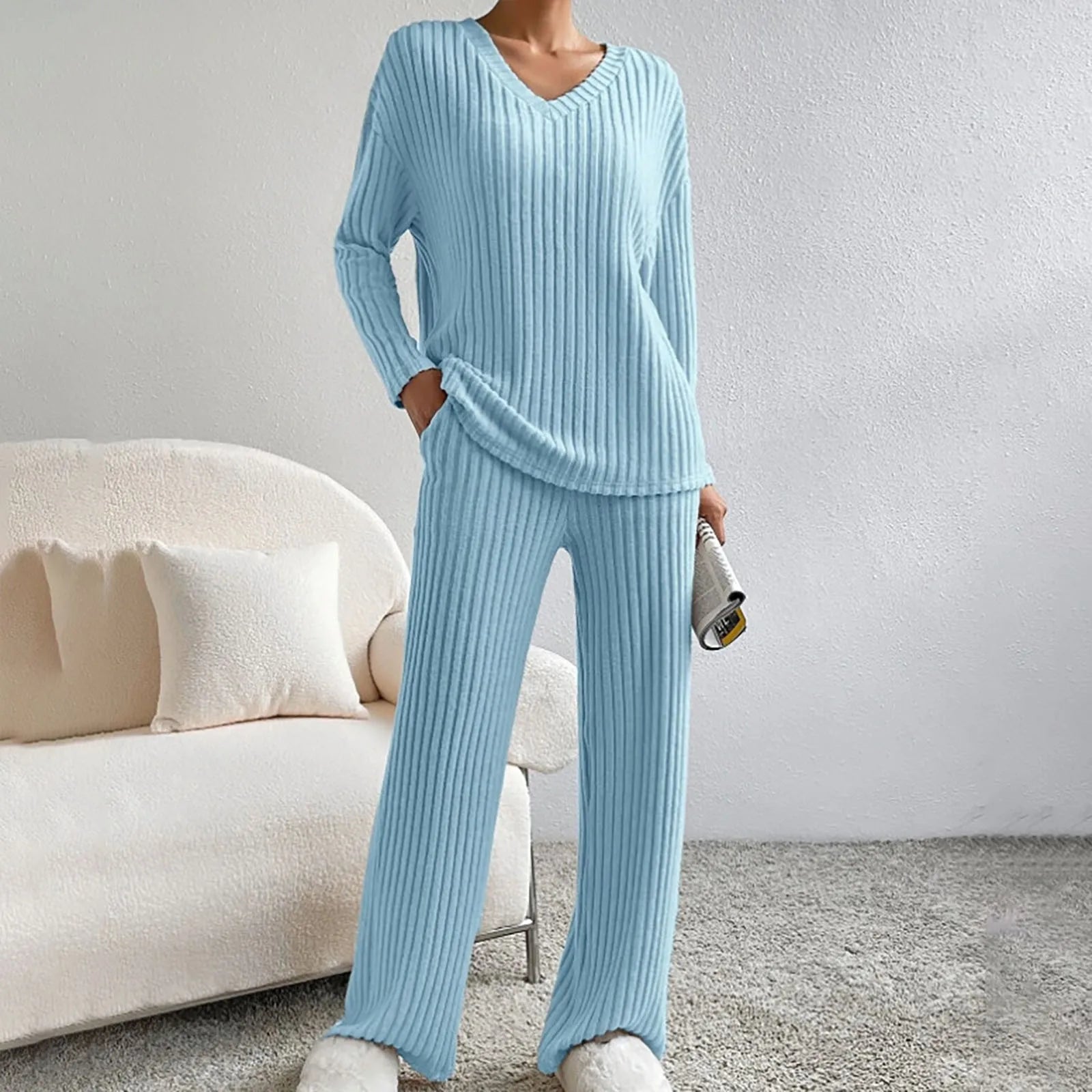 lavelle| Mysig Stickad Lounge Set
