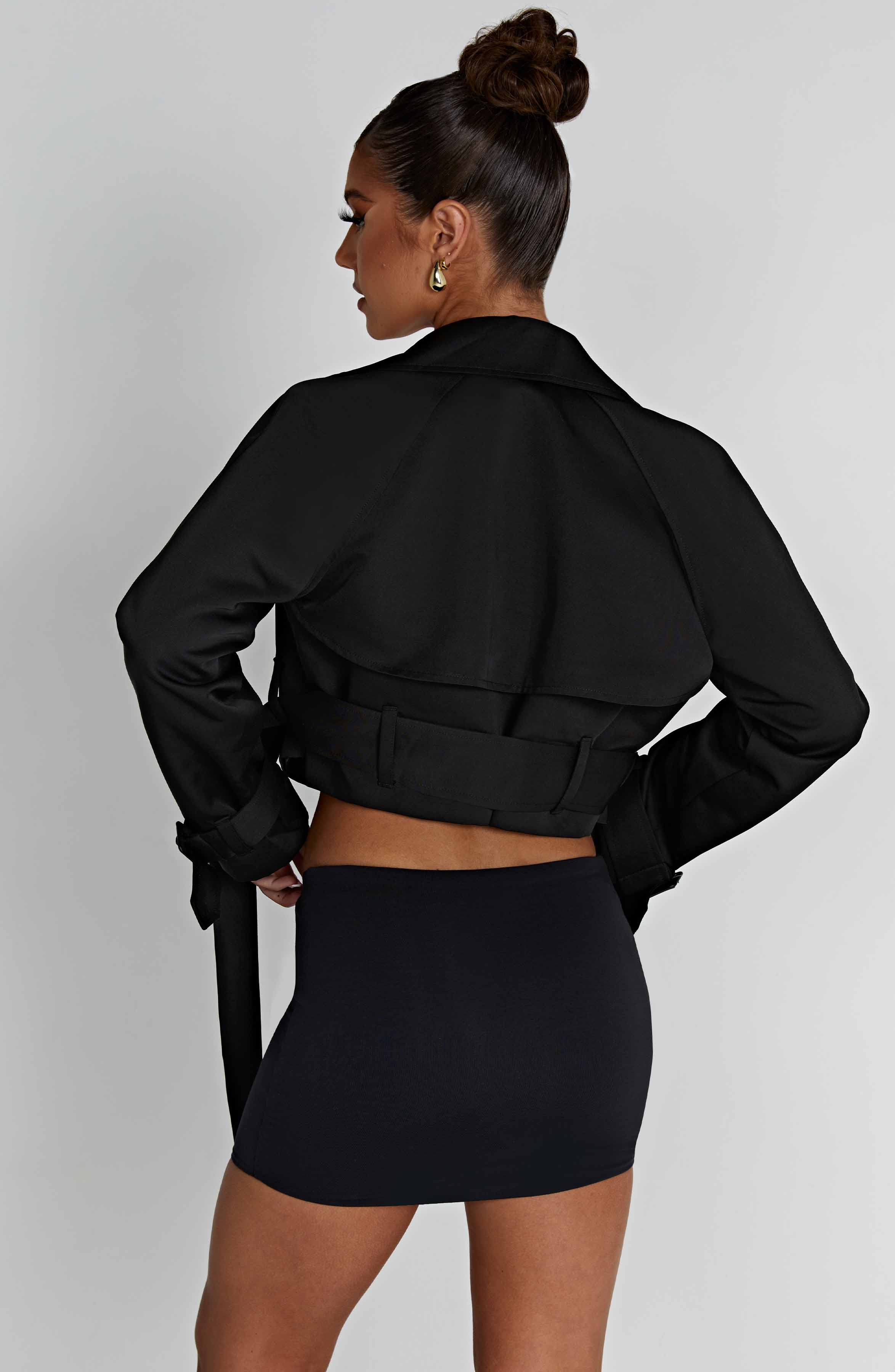 Caprice Beskuren Trenchcoat - Svart