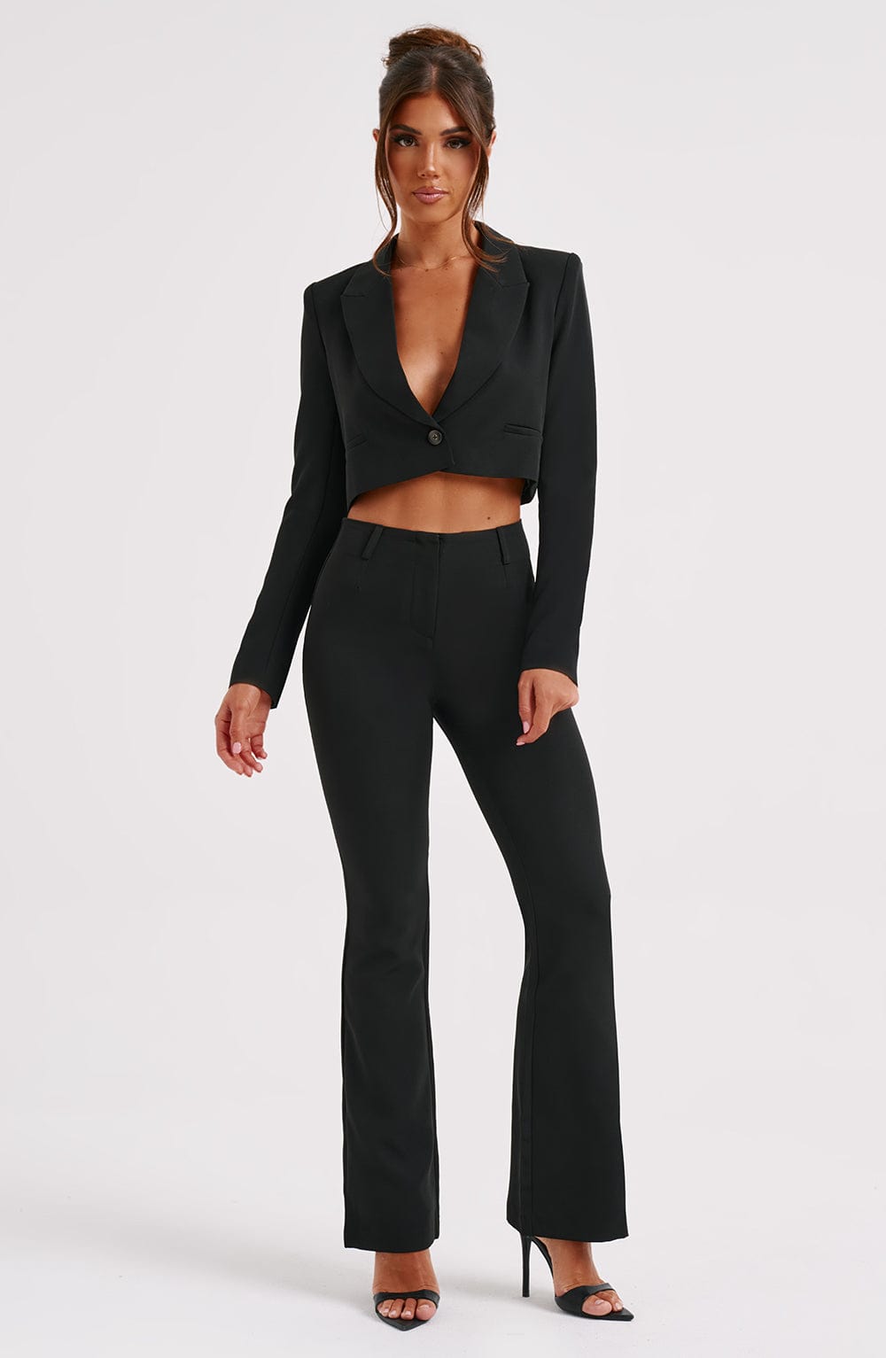 Darci Cropped Kavaj - Svart